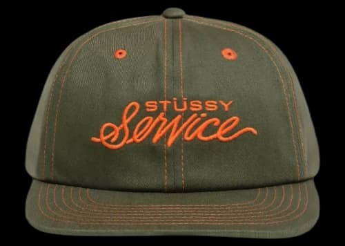 Stussy Mid Depth Service Strapback Deep Olive