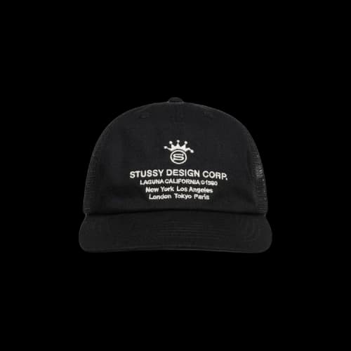 Stussy Low Profile Design Corp Trucker Snapback Black