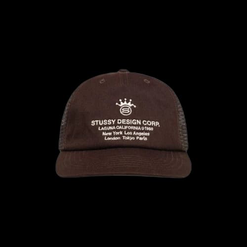 Stussy Low Profile Design Corp Trucker Snapback Brown