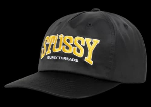 Stussy Mid Depth Burly Threads Snapback Black
