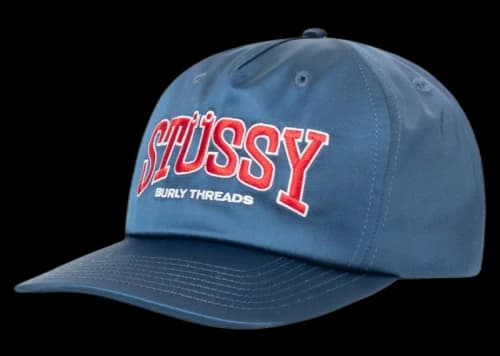 Stussy Mid Depth Burly Threads Snapback Navy