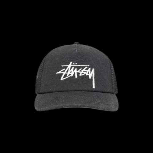 Stussy Mid Depth Big Stock Mesh Snapback Black