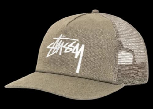 Stussy Mid Depth Big Stock Mesh Snapback Army Green