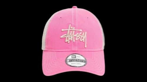 Stussy New Era 9Twenty Washed Basic Trucker Pink
