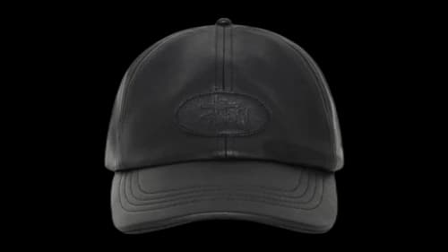 Stussy Low Profile Leather Strapback Black