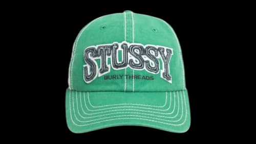Stussy Mid-Depth Burly Threads Trucker Cap Green