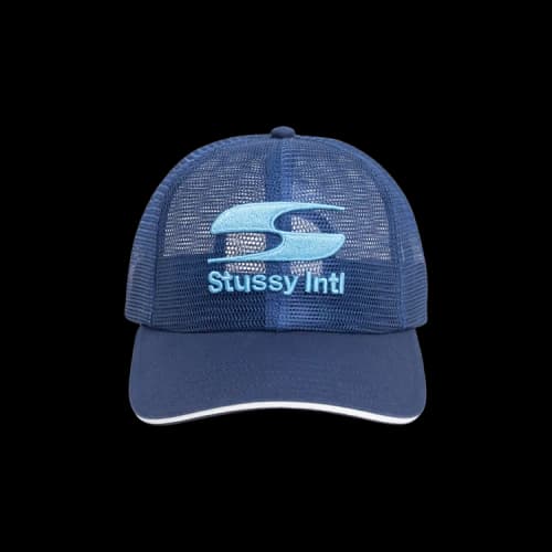 Stussy Mid-Depth Moto S Mesh Trucker Cap Navy
