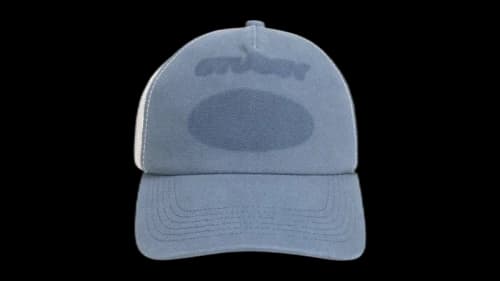 Stussy Ghost Logo Trucker Hat Blue