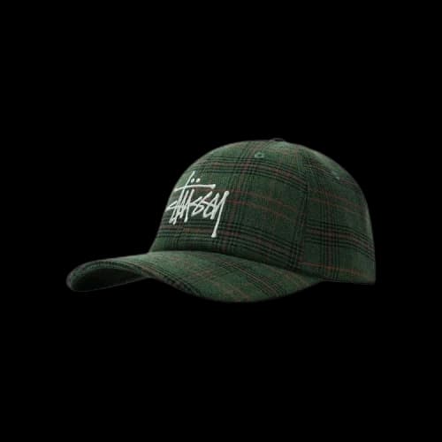 Stussy Big Logo Plaid Low Pro Cap 'Green'