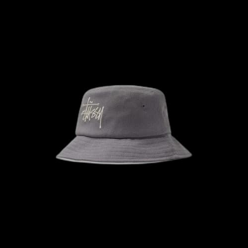 Stussy Big Logo Twill Bucket Hat 'Grey'
