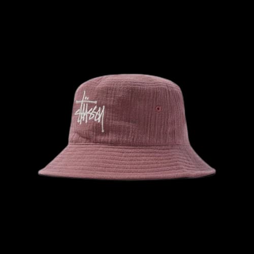 Stussy Gauze Cotton Big Logo Bucket Hat 'Mauve'