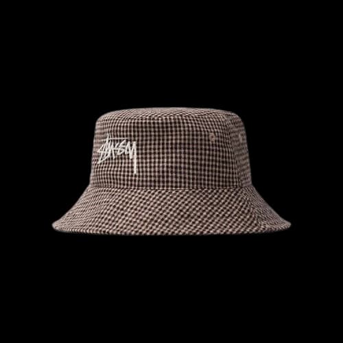 Stussy Wool Check Big Stock Bucket 'Brown'
