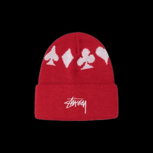 Stussy Full Suite Jacquard Cuff Beanie 'Red'