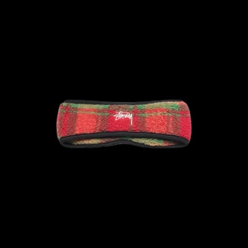 Stussy Plaid Polar Flecce Headband 'Orange'