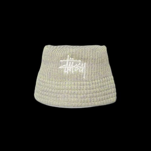 Stussy Mixed Yarn Knit Bucket Hat 'Lime'