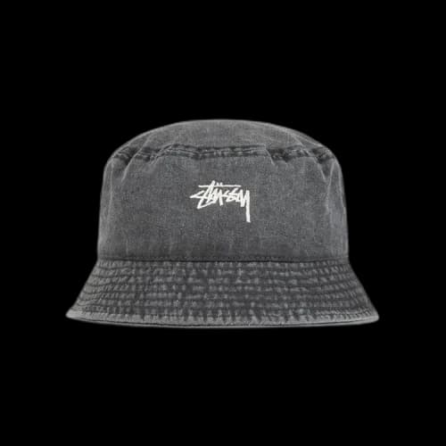 Stussy Washed Stock Bucket Hat 'Charcoal'