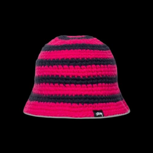 Stussy Swirl Knit Bucket Hat 'Hot Pink'