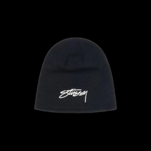 Stussy Chain Stitch Rolled Edge Skullcap Black