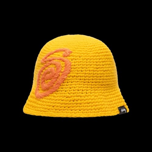 Stussy Swirly S Knit Bucket Hat 'Yellow'