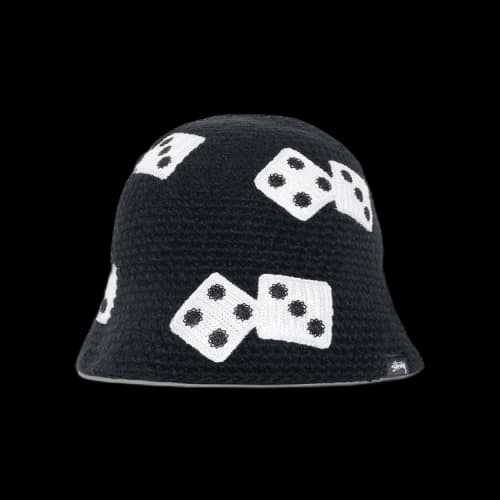 Stussy Dice Knit Bucket Hat Black