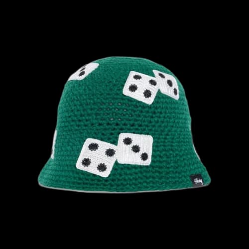 Stussy Dice Knit Bucket Hat Green