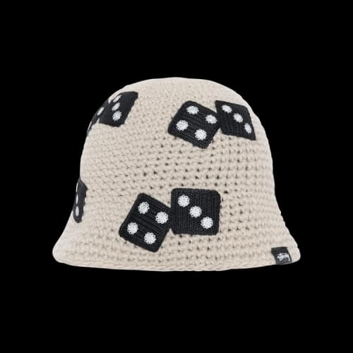 Stussy Dice Knit Bucket Hat 'Light Grey'