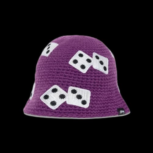 Stussy Dice Knit Bucket Hat 'Purple'