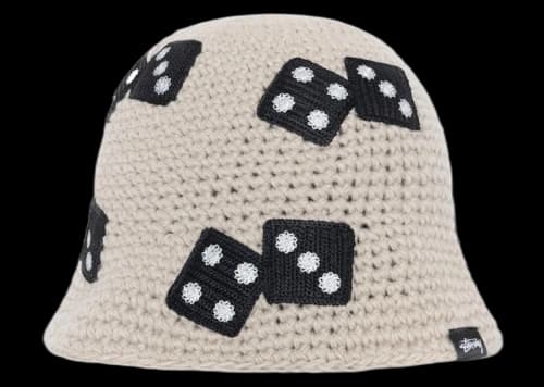 Stussy Dice Knit Bucket Hat Light Grey