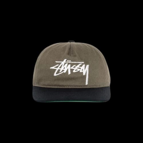 Stussy Mid-Depth Big Stock Snapback Cap 'Olive'