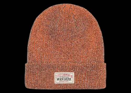 Stussy Cuff Yarn Reflective Beanie Orange