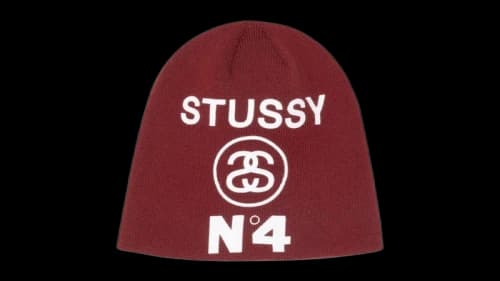 Stussy Number 4 Skullcap Beanie Maroon
