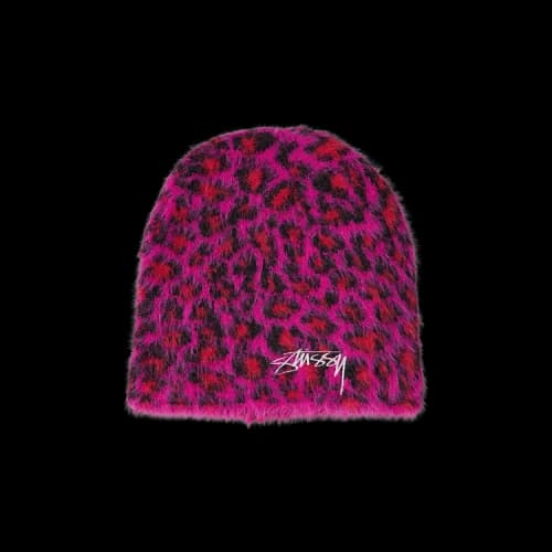 Stussy Leopard Pattern Skullcap 'Pink'