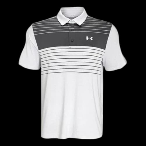 Under Armour Playoff 2.0 Quick Dry Stripe Short Sleeve Polo Shirt Gray