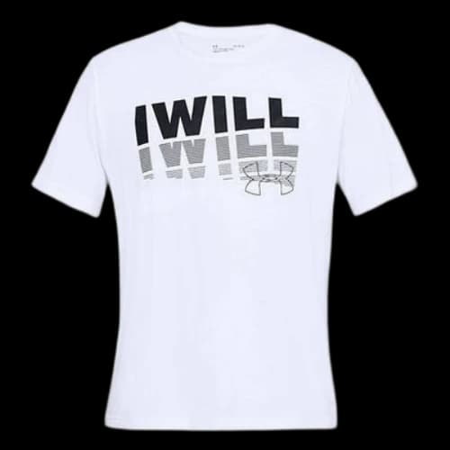 Under Armour Alphabet Printing Training Sports Short Sleeve White