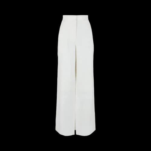 Ferragamo Wide-Leg Linen Pants 'White'