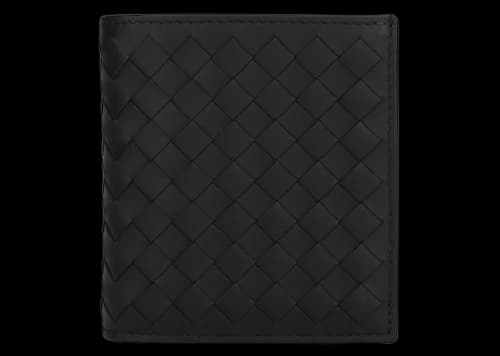 Bottega Veneta Woven Leather Card Holder Black