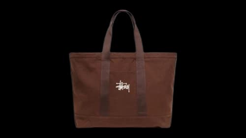 Stussy Canvas Extra Large Tote Bag Brown