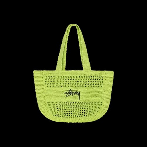 Stussy Raffia Tote Bag 'Lime'