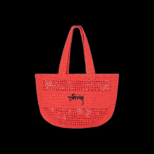 Stussy Raffia Tote Bag 'Red'