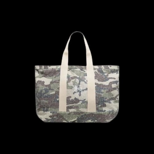 Stussy Needle Punch XL Tote Bag Camo