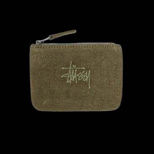 Stussy Needle Punch Coin Pouch Olive