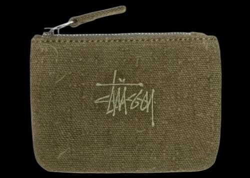 Stussy Needle Punch Coin Pouch Olive