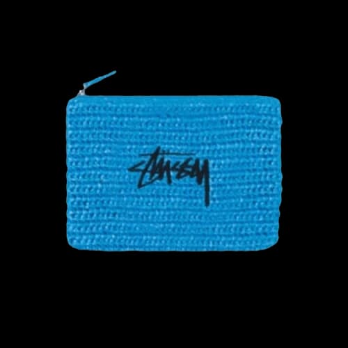 Stussy Raffia Zip Pouch 'Blue'