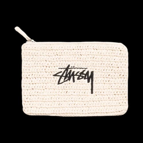 Stussy Raffia Zip Pouch 'Ivory'