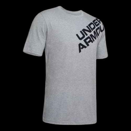 Under Armour Unisex Wordmark Shoulder Round-neck Tee Gray