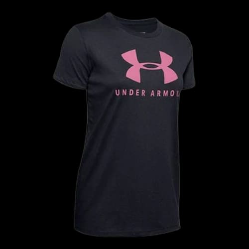 Under Armour Sportstyle Sports Tee Black/Pink (Women's)