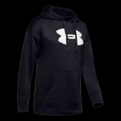 Under Armour Fleece Chenille Logo Hoodie 'Black White' (Women's)
