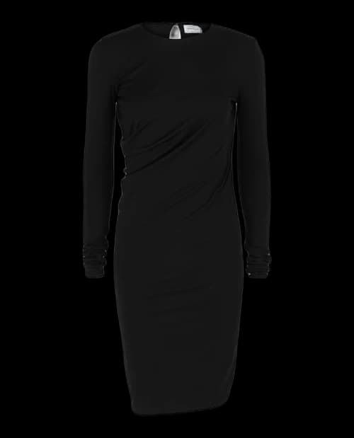 Ferragamo Ruched Midi Dress Black