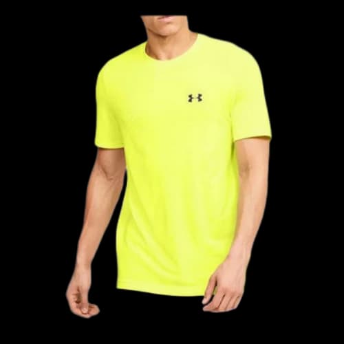 Under Armour Seamless Wave Round Neck Training Sports Short Sleeve Yellow