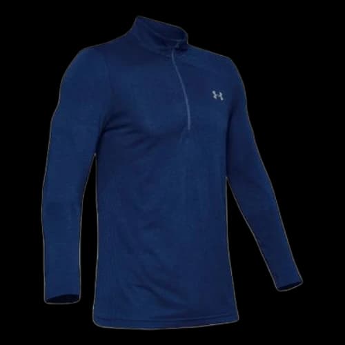 Under Armour Seamless 1/2 Zipper Sports Long Sleeves T-shirt USA Blue